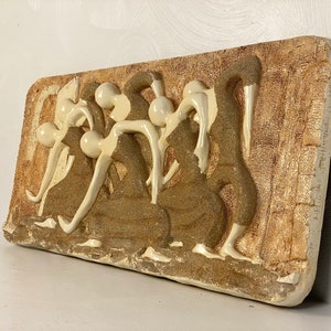 Finesse Originals Sculpted Wall Art Dancers, Circa 1970s Please ask for a shipping quote before you buy. image 3