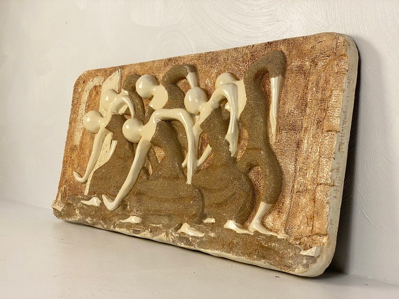 Finesse Originals Sculpted Wall Art Dancers, Circa 1970s Please ask for a shipping quote before you buy. image 3