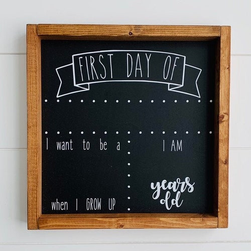 First Day of School Reusable Chalkboard Printable Sign Back to | Etsy