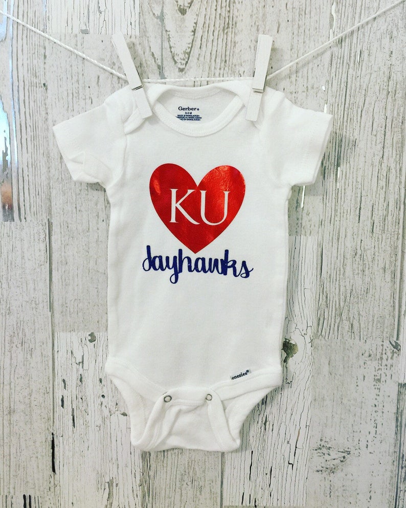 KU Jayhawk Baby Onesie University of Kansas Onesie