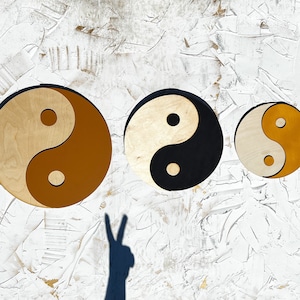 Wooden Yin Yang Art - Circular Art - Yin - Yang - Yin and Yang - Wood Art
