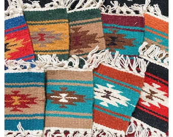 Posavasos Chimayo: posavasos bohemios o tapete para plantas (18 x 15 cm)