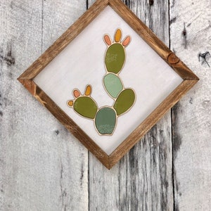 Cactus Art Wood Wall Art Gifts Wood Art Cactus Boho Decor Fathers Day Gift Plant Decor image 5