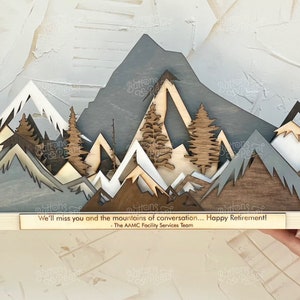 Mantle sign Custom Mountain Mantle decor Forest 3D Forest Art Mountain Art Tree Art Shelf Decor Mountain Sculpture / Gifts image 7