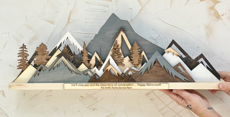 Mantle sign Custom Mountain Mantle decor Forest 3D Forest Art Mountain Art Tree Art Shelf Decor Mountain Sculpture / Gifts image 7