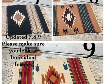 House Warming Gift - Aztec blanket mat - coffee table rug - boho mat  - large drink coaster - plant mat - table rug - hostess gift - 15 x 20