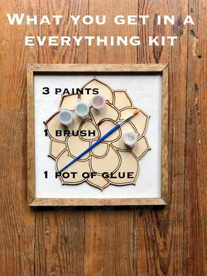 DIY Painting Kit DIY Wooden Plant Kit Adult Craft Kit Etsy