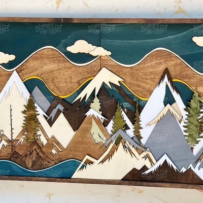 Mountain Art / Large Mountain Art /wood Art / Reclaimed Wood