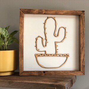 Rustic Cactus Wall Art: Southwestern Boho Decor