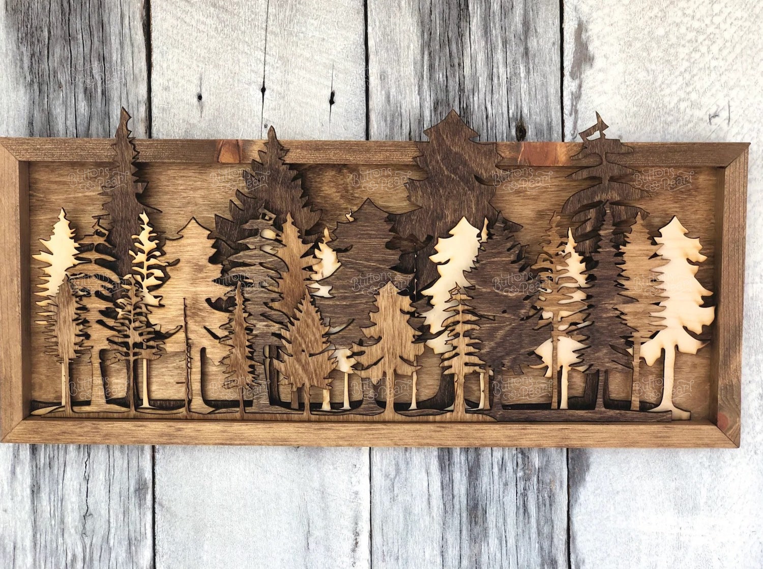 家具 Vintage 3D Wood ART 3D Forest Art: Layered Wood Tree Shelf Decor (25x9) - Etsy