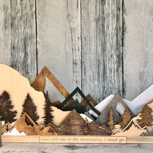 Mantle sign Custom Mountain Mantle decor Forest 3D Forest Art Mountain Art Tree Art Shelf Decor Mountain Sculpture / Gifts image 8