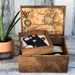 Sale / Watch Box / 6 Watch / Compartments / Valet Tray / Jewelry / Watch Organizer / Valet Watch Case / Watch Storage / Linen