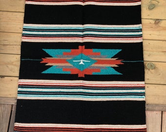 Mexican Blanket Rug: Southwest Boho Tapestry (30x45 inches)