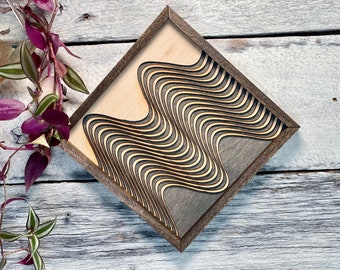 Wave art - modern art - geometric art - wood art - waves - texture art - minimalist - abstract art / Gifts