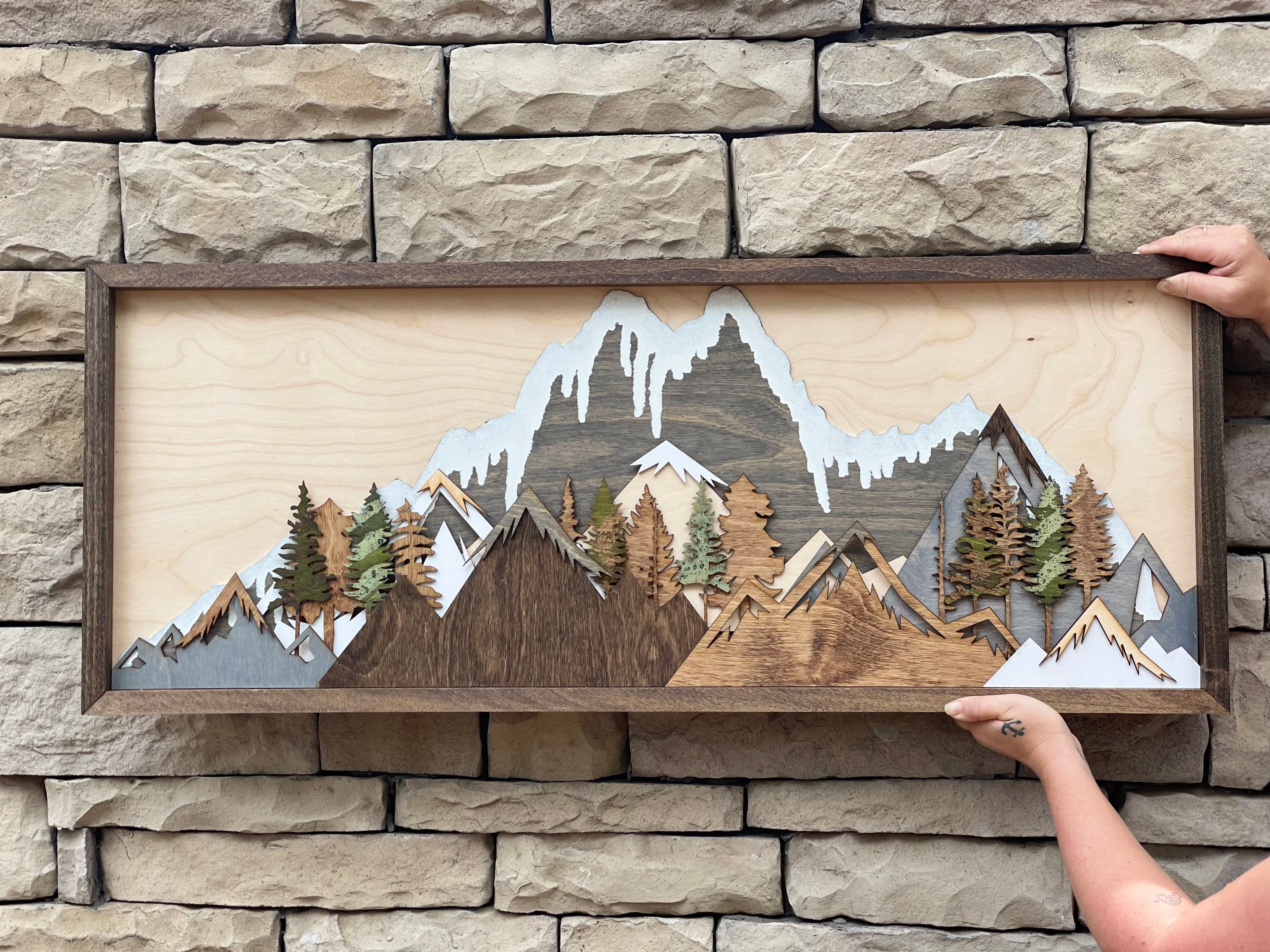 Handmade Wood Mountain Wall Art Brings Great Outdoors Into Any Home