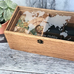 Watch Box / 8 Watch / Compartments / Glass Top / Valet Tray / Watch Organizer / Large / Watch Case  / Watch Storage / Jewelry Box / Wood