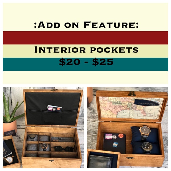 Add On Feature / Watch box / Watch Box Pockets / Watch Strap Storage