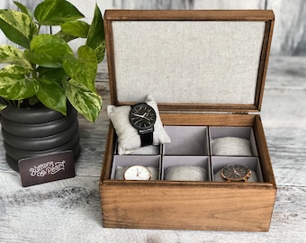 Luxury Watch Box / Velvet Lined Box / Wood / Watch Storage / Maple / Cherry / Watch Case / High End Watch Box / Watch Box / Linen / Cherry