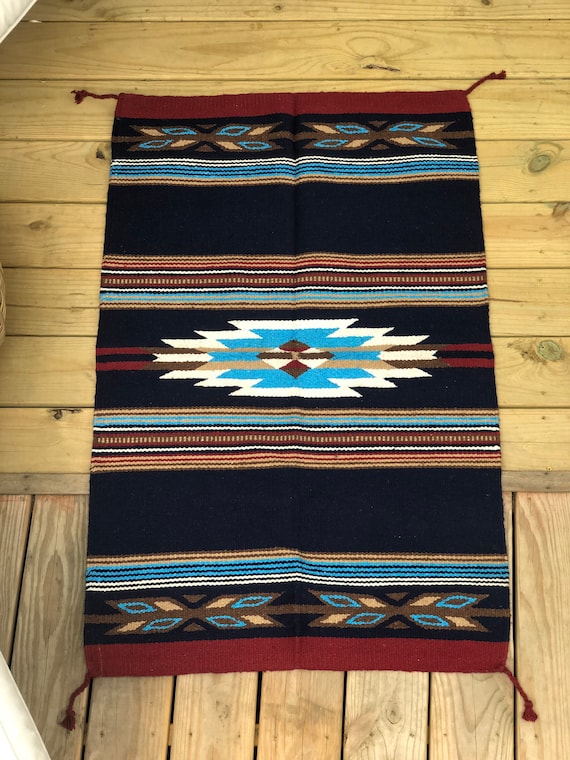 House Warming Gift Mexican Blanket Rug Entryway Rug Boho Rug Mud