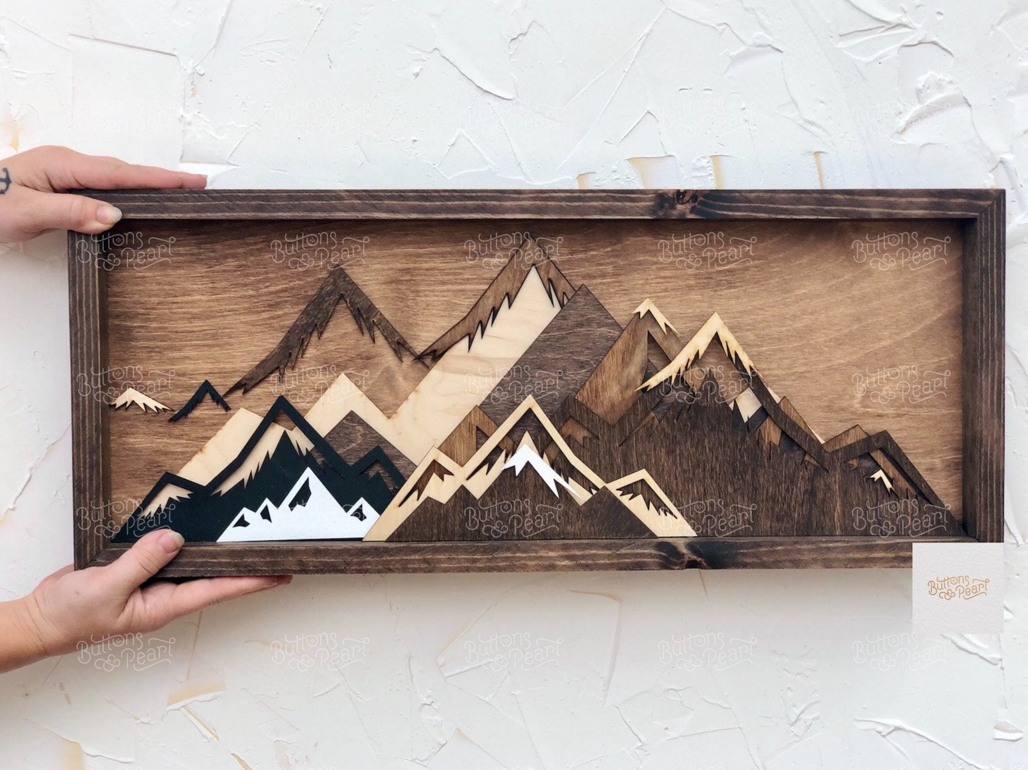 家具 Vintage 3D Wood ART 3D Mountain Wood Art: Layered Reclaimed Wood Wall Hanging - Etsy