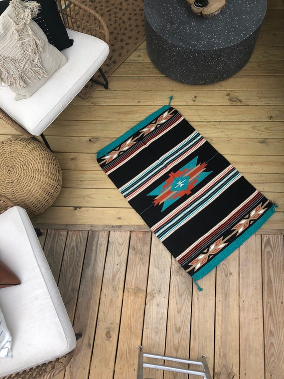 House Warming Gift Mexican Blanket Rug Entryway Rug Boho Rug Mud