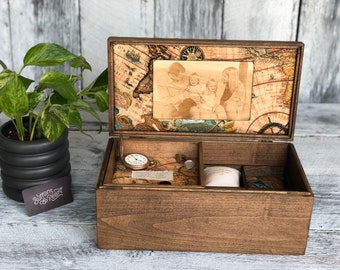 Add on feature - Photo added to interior of wood box lid.