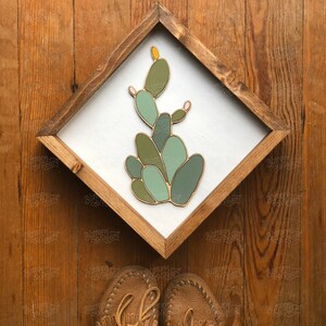 Cactus Art Succulent Art Wood Art Gifts Plant Wall Hanging Plant Art Plant Decor Boho Fathers Day Gift image 9