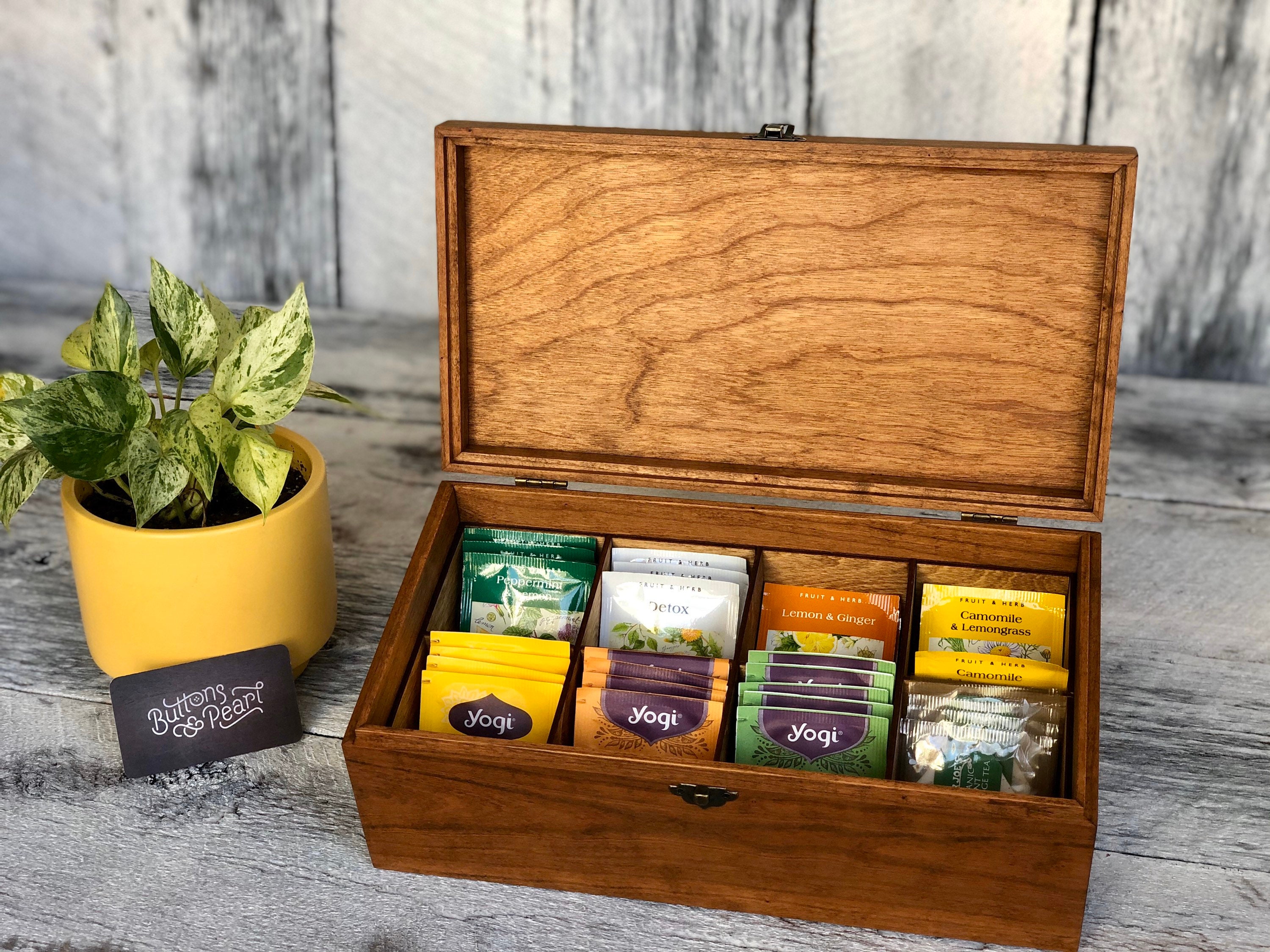Tea Box / Tea Storage / Tea Organizer / Tea Caddy / Tea Chest / Tea Holder  / Custom Tea Box / Kitchen Storage / Gifts 