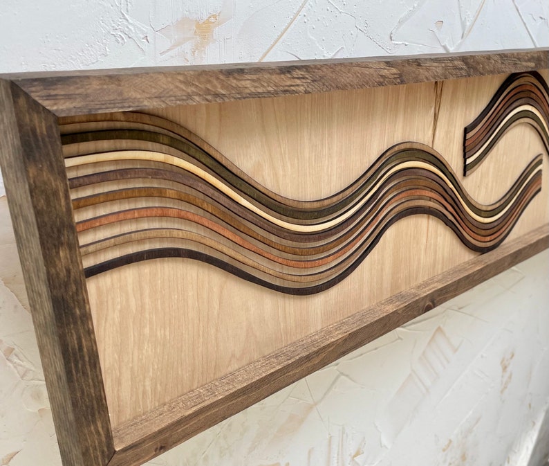 Wood Wall Art Wooden Wave Art 70s Art Retro Vibe Etsy