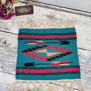 House Warming Gift Aztec blanket mat coffee table rug boho mat large drink coaster plant mat table rug hostess gift 10 x 10 image 5