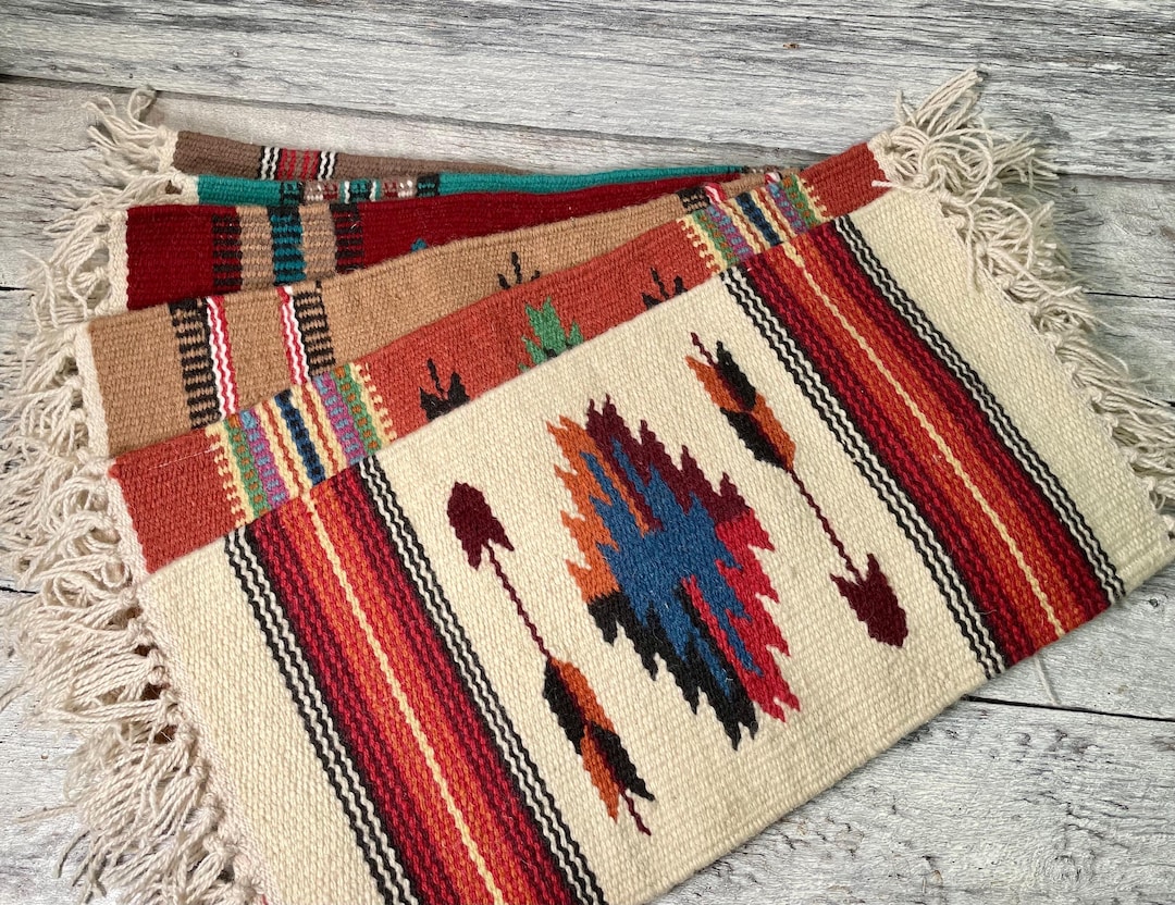 Aztec Blanket Mat: Boho Coffee Table Rug, Plant Mat (20x10) - Etsy