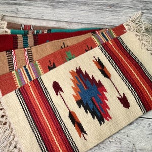 House Warming Gift - Aztec blanket mat - coffee table rug - boho mat  - large drink coaster - plant mat - table rug - hostess gift - 20x10