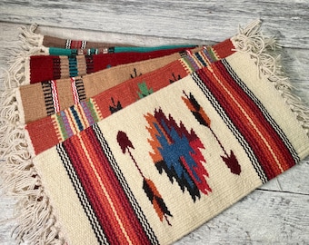 Aztec Blanket Mat: Boho Coffee Table Rug, Plant Mat (20x10)