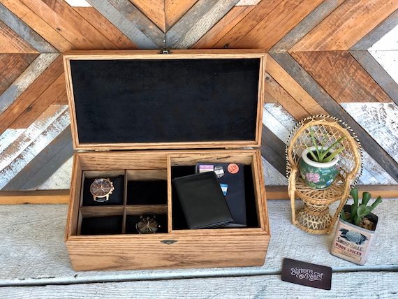 Valet Watch Box 8 Compartments Mens Watch Organizer Watch