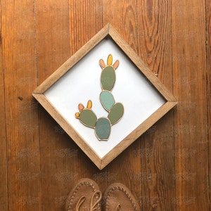 Cactus Art Succulent Art Wood Art Gifts Plant Wall Hanging Plant Art Plant Decor Boho Fathers Day Gift image 10