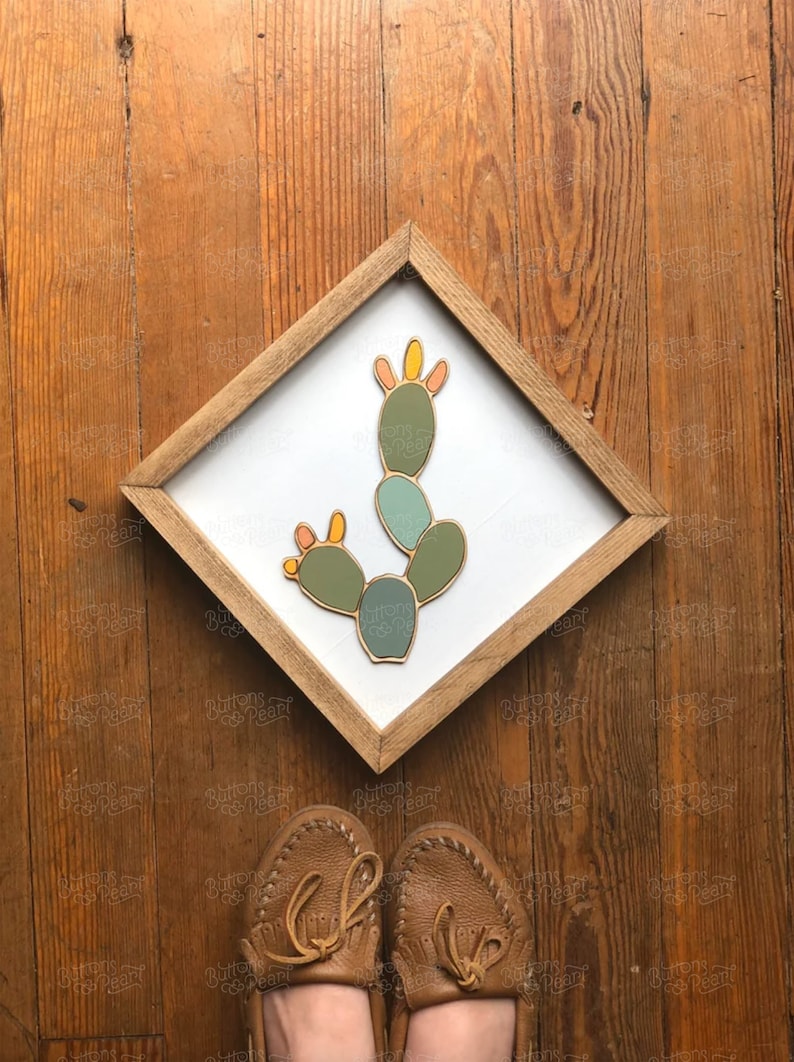 Cactus Art Succulent Art Wood Art Gifts Plant Wall Hanging Plant Art Plant Decor Boho Fathers Day Gift image 10