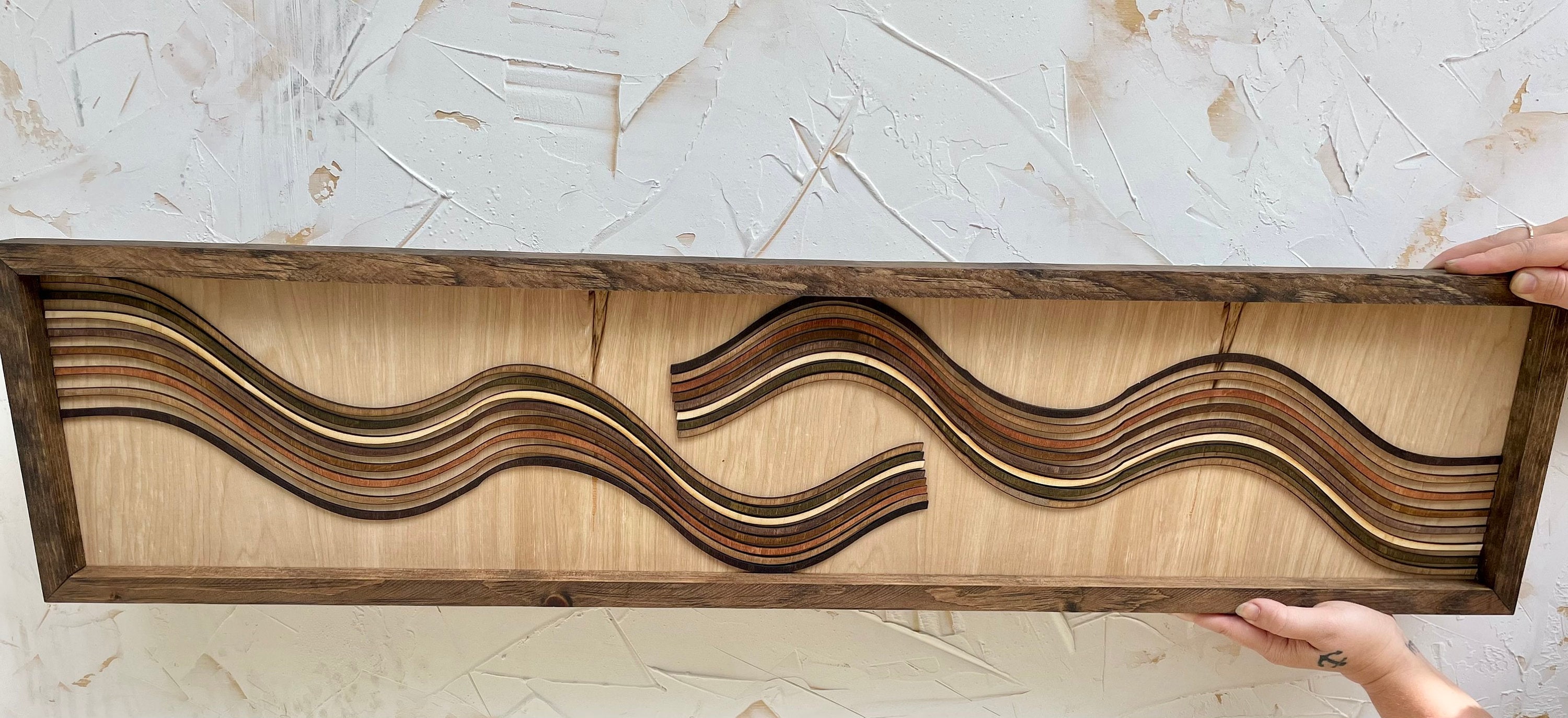 家具 Vintage 3D Wood  ART Amazon.com: RattanView 3 Pcs 3D Wood Wall Art 11.8'' x 11.8