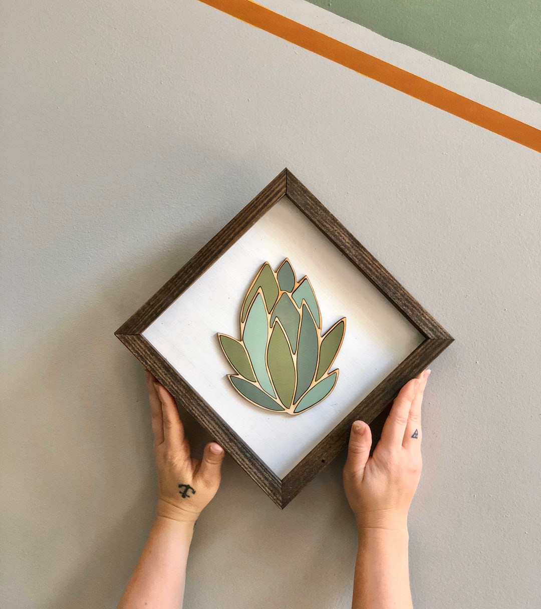 Succulent Wood Art Gifts Plant Art Succulent Art Etsy
