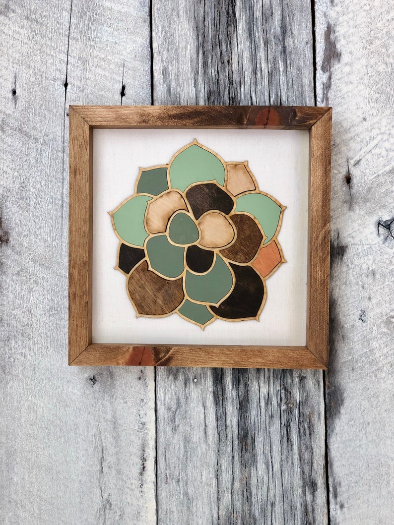 Fathers Day Gift / Wood Art / Gifts / Succulent Art / Plant Art / Plant Print / Succulent / Nursery Day / Kids Decor / Boho image 1