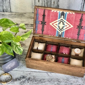 Watch Box / Compartments / Watch Organizer / Wood / Watch Case / Anniversary / Watch Storage / Maple / Cherry / Compartment Box / Linen