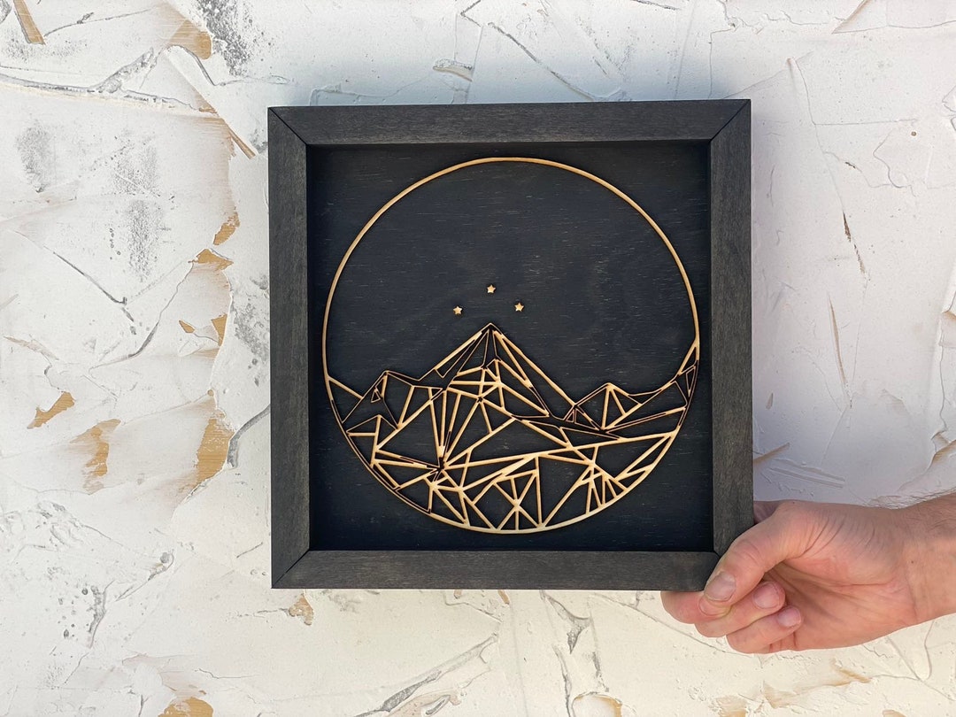 ACOTAR Wood Mountain Art: Black Frame, Natural Wood Interior - Etsy