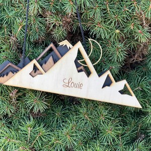 Handmade Ornament Mountain Ornament Mountains Moon ornament tree ornaments Christmas ornament cabin decor holiday gift image 7