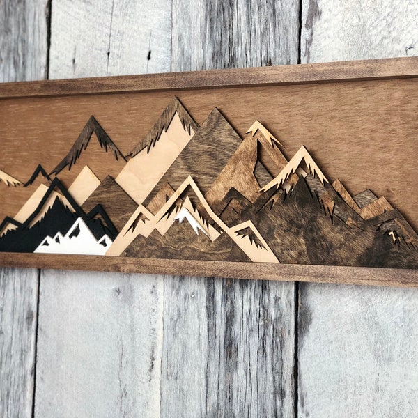 Mountain Art / Wood Art / Reclaimed Wood Art / Nursery Decor / Gallery Wall / Fathers Day Gift / Mountain / Wood Wall Hanging / Boho / Gifts