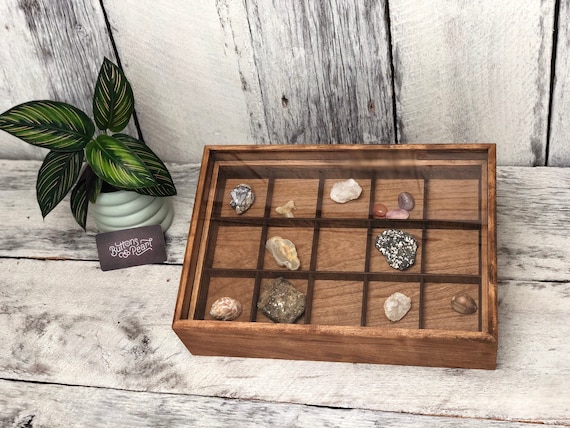 Glass Top Rock Collection Box Coin Collection Sea Shell Storage Dice Collection  Collection Display Box Gifts Souvenir Box -  Israel