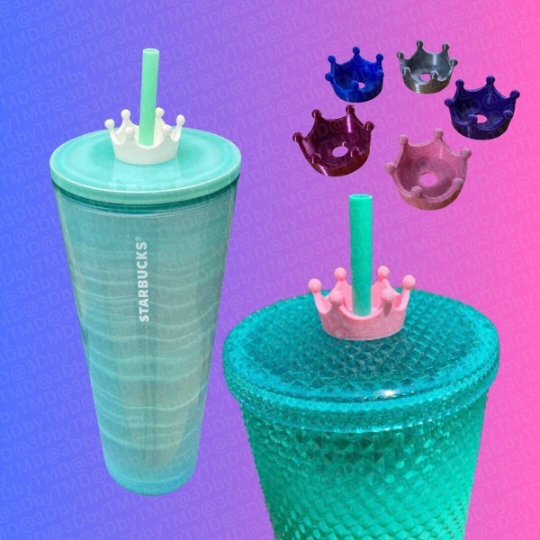Crown Straw Toppers | 3D Printed for 8.5mm STANDARD straws only - NOT for Stanley!