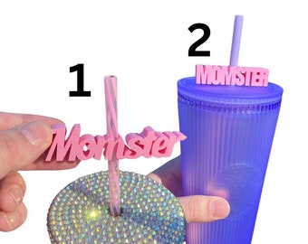 Momster Straw Topper | 3D Printed for 8.5mm STANDARD straws only - NOT for Stanley!