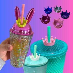 Crown Straw Toppers | 3D Printed for 8.5mm STANDARD straws only - NOT for Stanley!