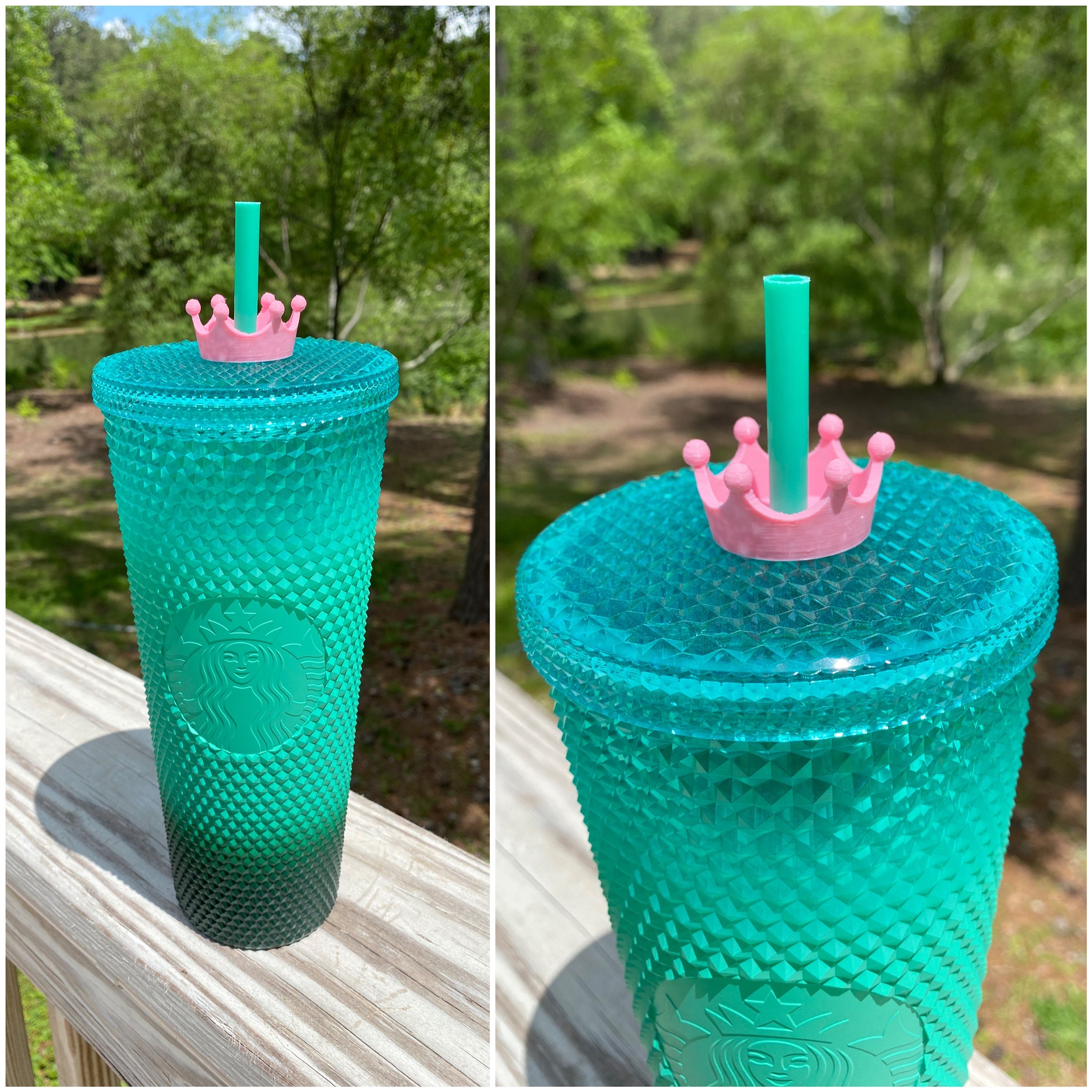 Stanley Tumbler Straw Cup Topper Drink Your Effing Water Blue Glitter