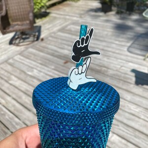 Double Sided Loser L-Hand Straw Topper | 3D Printed for 8.5mm STANDARD straws only - NOT for Stanley!