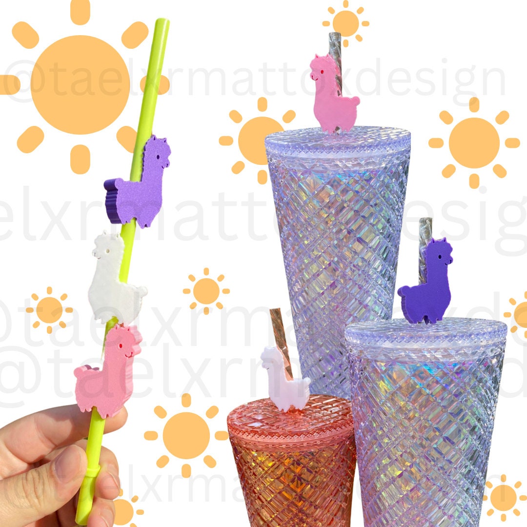 animal shaped straw toppers with straws 4-count, Five Below